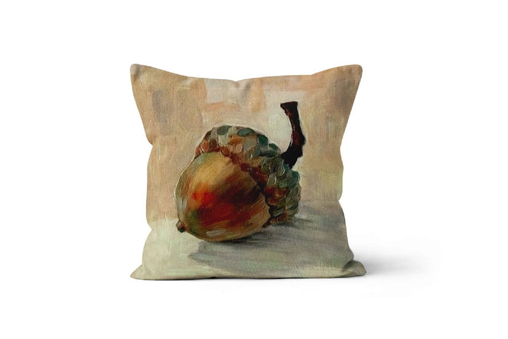 Fall Trend Pillow Cover|Autumn Cushion Case|Orange Pumpkin Throw Pillow|Halloween Harvest Home Decor|Housewarming Squirrel and Acorn Pillow