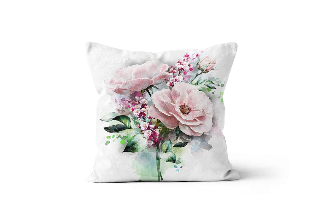 Floral Bird Pillow Case|Bird and Flower Pillow Cover|Decorative Floral Cushion Case|Housewarming Boho Pillow|Farmhouse Powder Pink Pillows