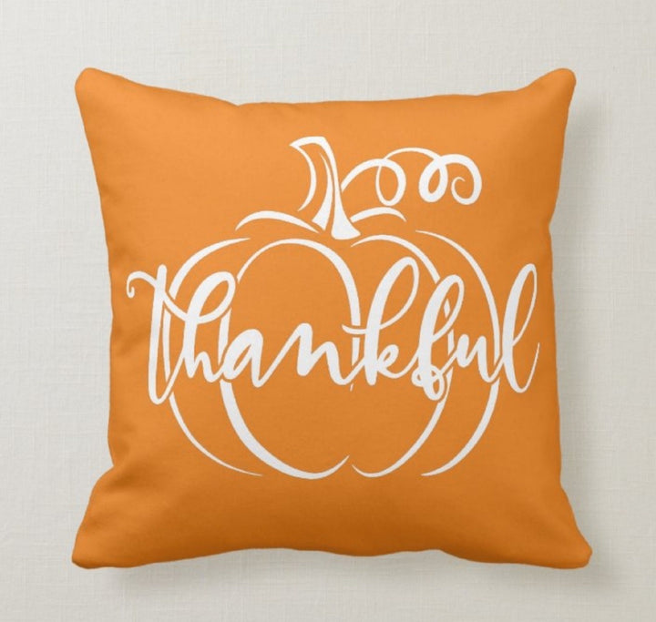 Fall Trend Pillow Cover|Autumn Cushion Case|Orange Leaf Throw Pillow|Spooky Halloween Pumpkin Home Decor|Housewarming Thankful Pillow Top