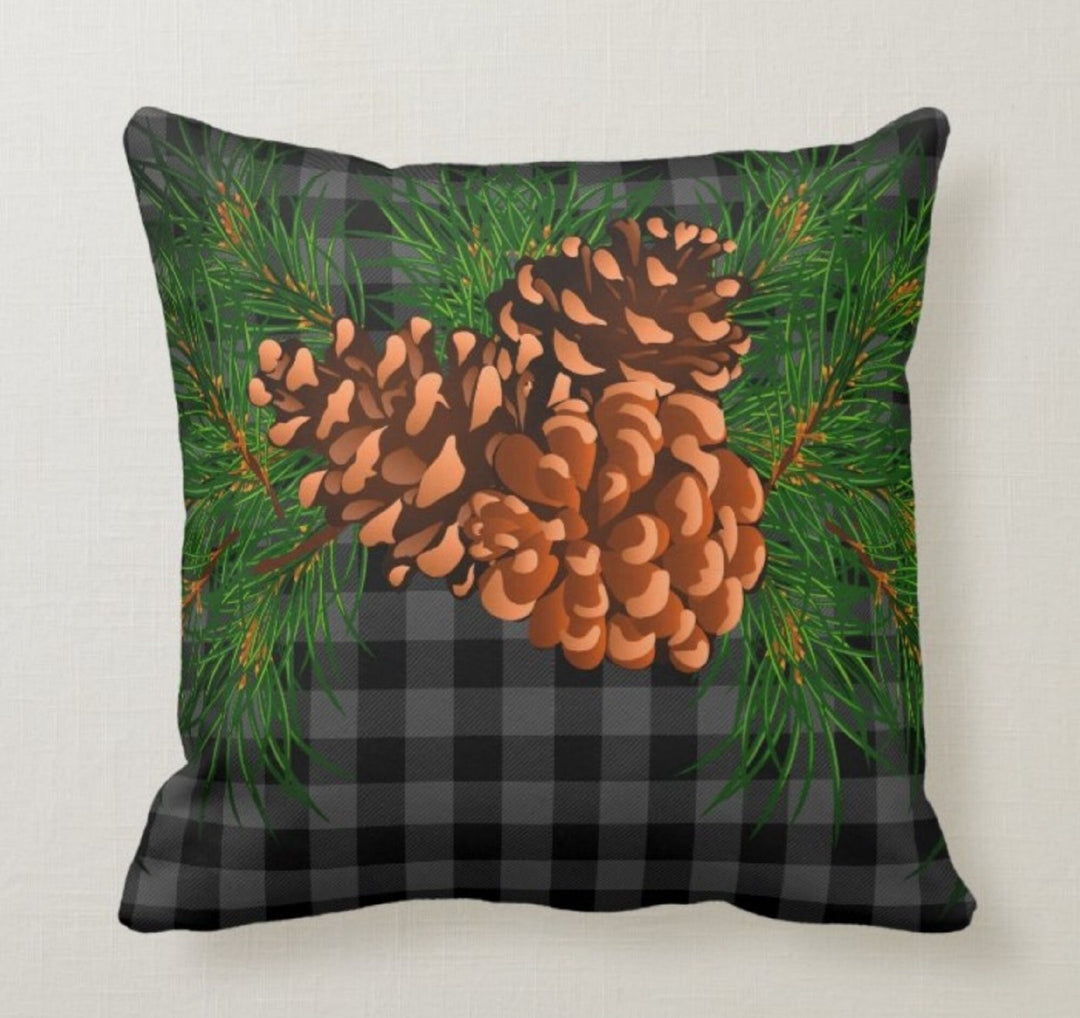 Fall Trend Pillow Cover|Autumn Cushion Case|Orange Pumpkin Throw Pillow|Pinecones Home Decor|Housewarming Farmhouse Autumn Pillow Case