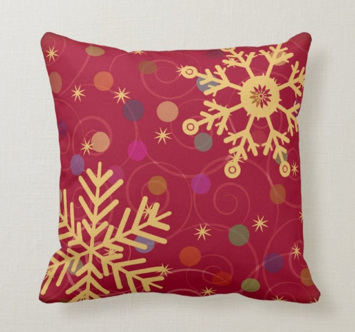 Christmas Pillow Cover|Christmas Cushion Case|Decorative Winter Pillowcase|Red Xmas Home Decor|Xmas Gift Ideas|Snowflake Pillow Cover