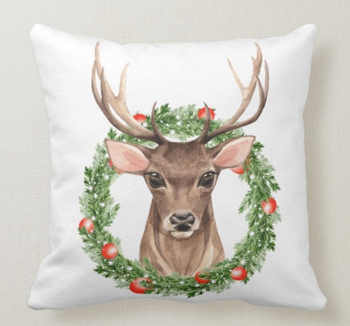 Christmas Pillow Cover|Christmas Cushion Case|Winter Decorative Pillowcase|Xmas Home Decor|Xmas Gift Ideas|Deer Pillow Cover