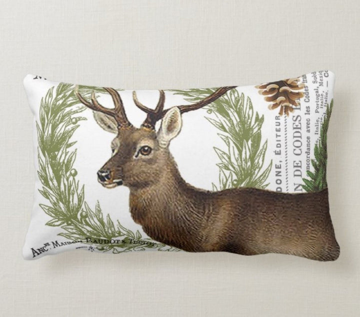 Christmas Pillow Cover|Christmas Cushion Case|Winter Decorative Pillowcase|Xmas Home Decor|Xmas Gift Ideas|Deer Pillow Cover