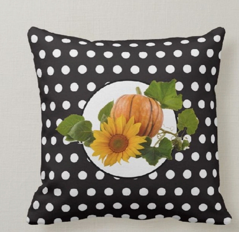 Fall Trend Pillow Cover|Autumn Cushion Case|Orange Pumpkin Throw Pillow|Thanksgiving FallHome Decor|Housewarming Sunflower Pillow Cover