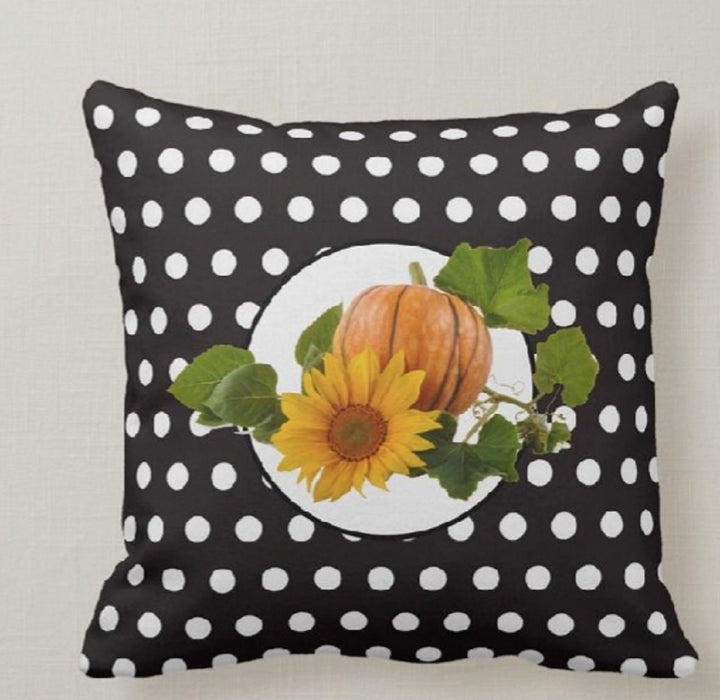 Fall Trend Pillow Cover|Autumn Cushion Case|Orange Pumpkin Throw Pillow|Thanksgiving FallHome Decor|Housewarming Sunflower Pillow Cover