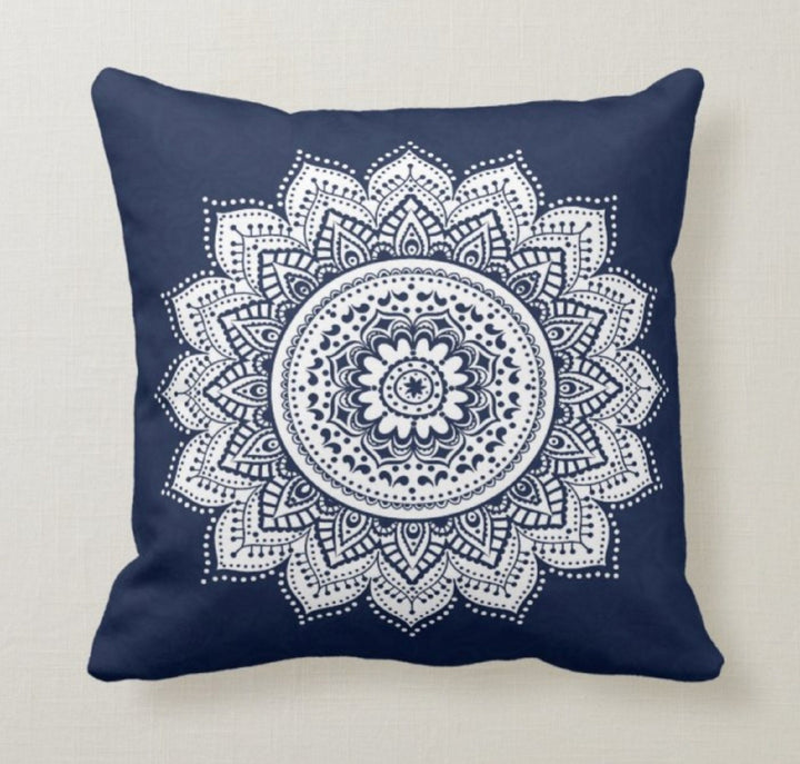 Tiled Mandala Design Pillow Cover|Rug Design Pillow Case|Decorative Pillow Cover|Rustic Home Decor|Farmhouse Decor|Geometric Pillow Case