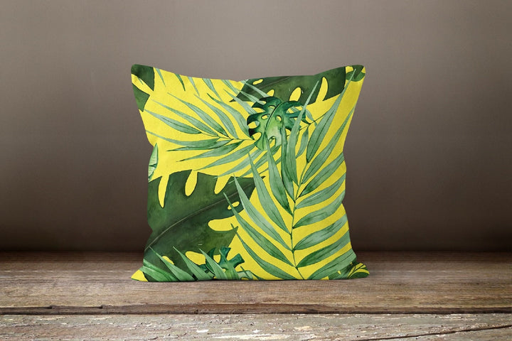 Tropical Plants Pillow Cover|Sunbrella Pillow Cover|Floral Cushion Case|Decorative Green Leaf Pillow Top|New Home Gift|Outdoor Pillow Cover