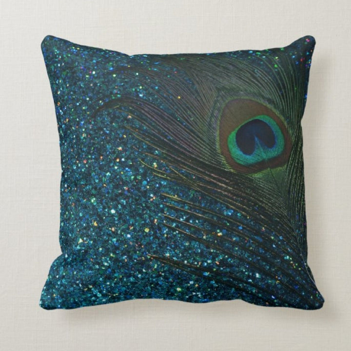 Decorative Peacock Pillow Case|Cushion Cover|Animal Print Home Decor|Gift Ideas|Housewarming Gift for Friend|Peacock Feather Throw Pillow