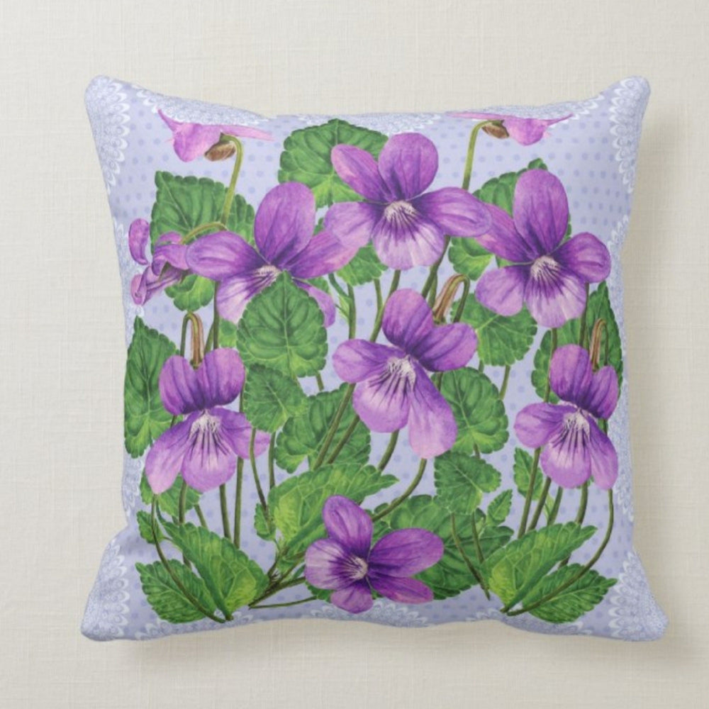 Floral Pillow Cover|Purple Pink Flower Cushion Case|Colorful Floral Throw Pillow Top|Summer Trend Home Decor|Housewarming Lumbar Pillow Case