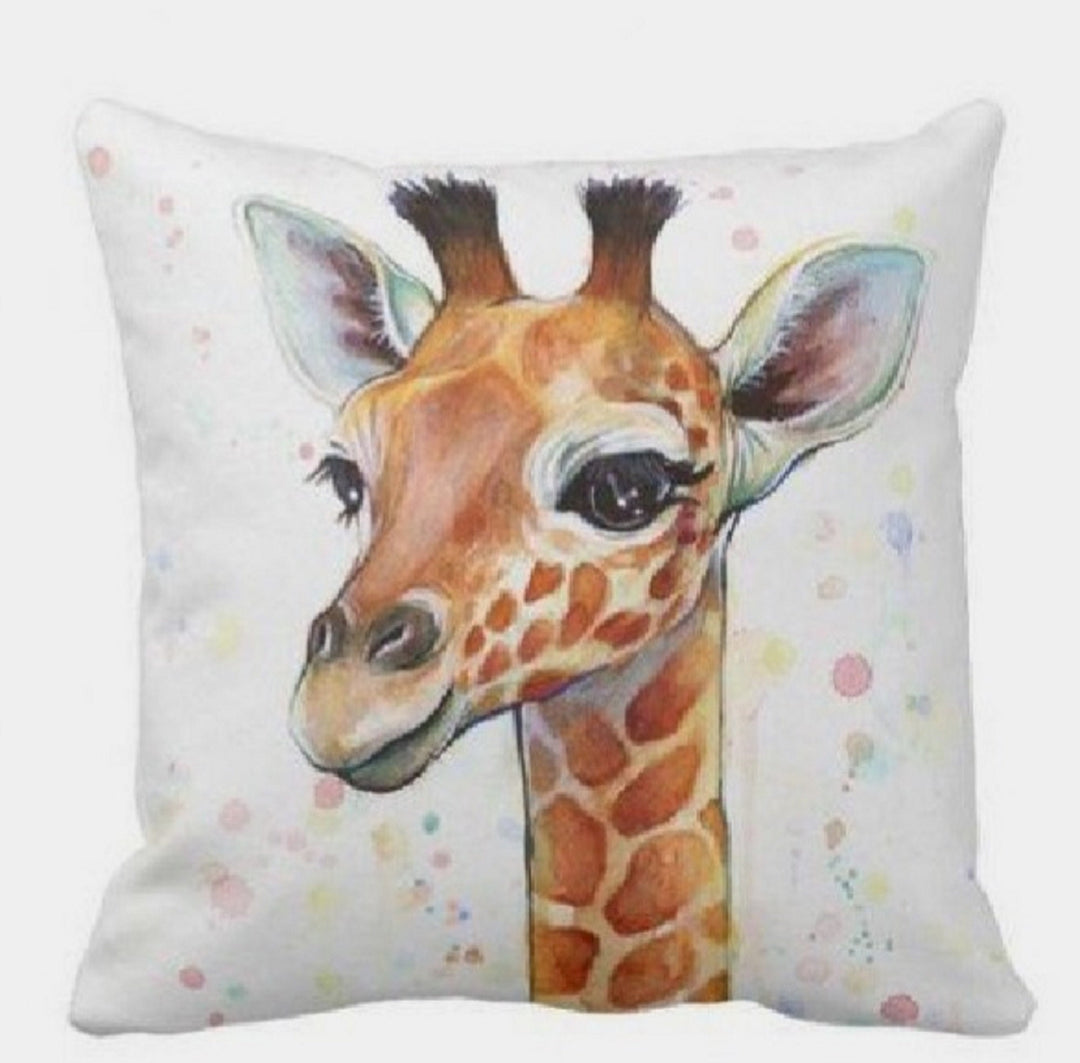 Giraffe Pillow Cover|Animal Throw Pillow Case|Decorative Pillow Case|Housewarming Cushion Cover|Farmhouse Authentic Giraffe Pillow Cover