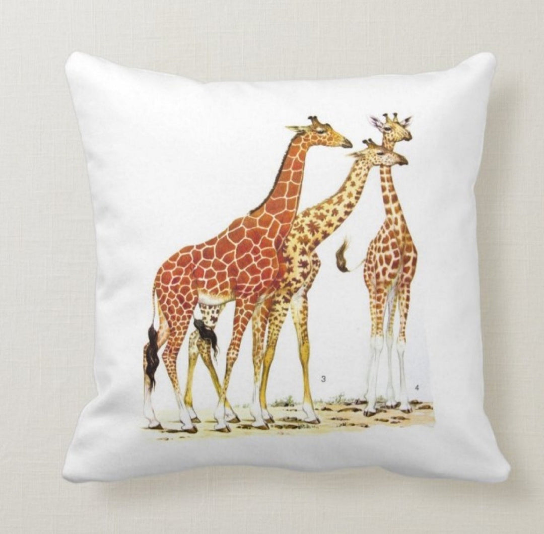 Giraffe Pillow Cover|Animal Throw Pillow Case|Decorative Pillow Case|Housewarming Cushion Cover|Farmhouse Authentic Giraffe Pillow Cover