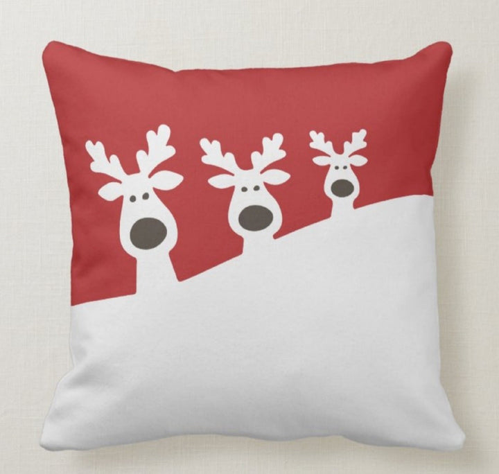 Christmas Pillow Cover|Xmas Deer Decor|Winter Decorative Pillow Case|Xmas Throw Pillow|Xmas Gift Ideas|Outdoor Pillow|Xmas Pillow Cover