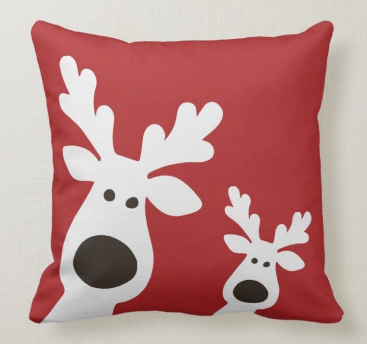 Christmas Pillow Cover|Xmas Deer Decor|Winter Decorative Pillow Case|Xmas Throw Pillow|Xmas Gift Ideas|Outdoor Pillow|Xmas Pillow Cover