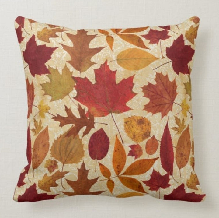 Fall Trend Pillow Cover|Autumn Cushion Case|Orange Leaves Throw Pillow|Autumn Tree Home Decor|Housewarming Farmhouse Style Fall Pillow Top