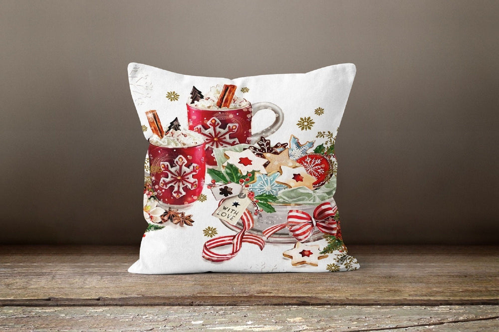 Christmas Pillow Cover|Xmas Cup Decor|Decorative Winter Pillow Case|Cup Socks Throw Pillow|Xmas Gift Ideas|Outdoor Pillow|Xmas Pillow Cover