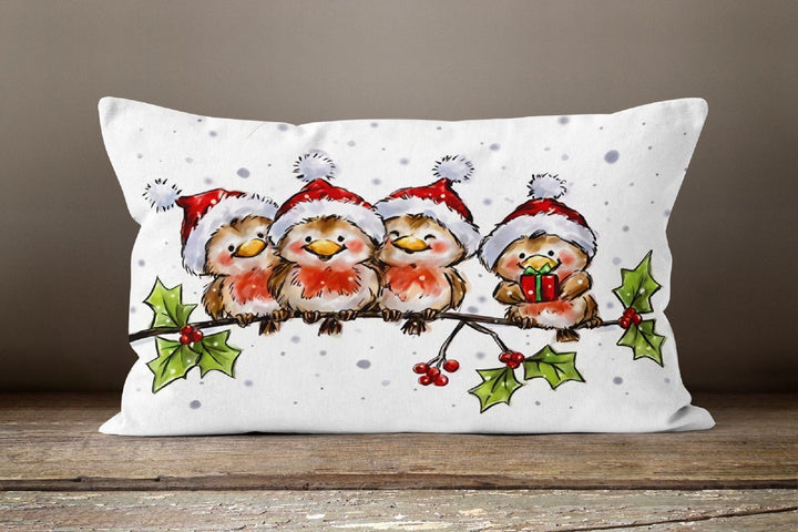 Winter Birds Pillow Cover|Xmas Gift Decor|Decorative Winter Pillow Case|Xmas Birds Throw Pillow|Xmas Gift|Outdoor Pillow|Xmas Pillow Cover