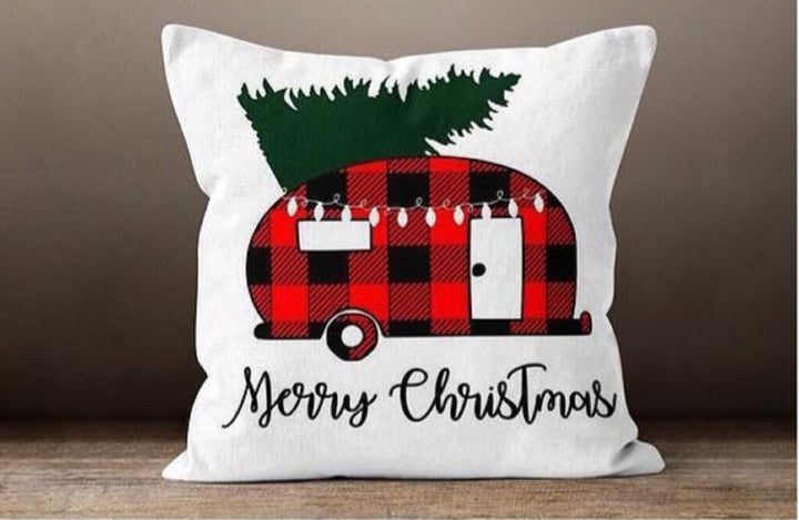 Christmas Pillow Covers|Buffalo Plaid Christmas Deer Cushion Case|Decorative Merry Christmas Pillow|Xmas Buckhorn Home Decor|Xmas Gift Ideas