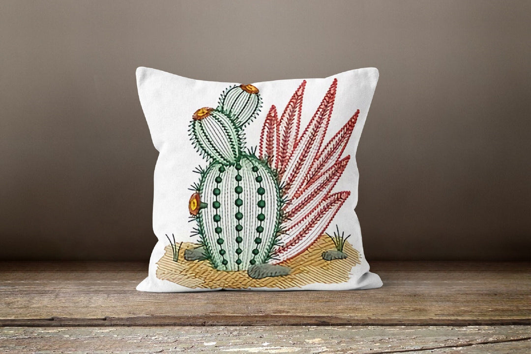 Cactus Pillow Cover|Cactus Cushion Case|Decorative Pillow Case|Boho Bedding Home Decor|Housewarming Gift|Florals Cactus Throw Pillow Case