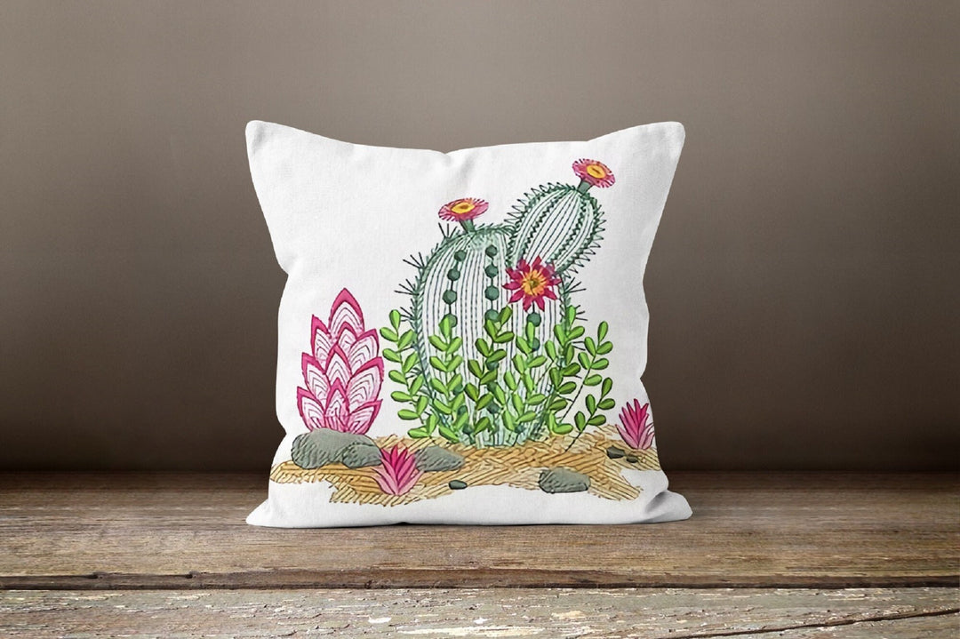 Cactus Pillow Cover|Cactus Cushion Case|Decorative Pillow Case|Boho Bedding Home Decor|Housewarming Gift|Florals Cactus Throw Pillow Case