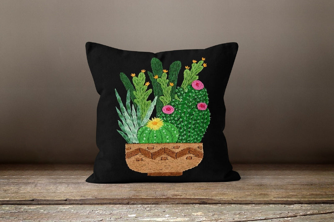 Cactus Pillow Cover|Cactus Cushion Case|Decorative Pillow Case|Boho Bedding Home Decor|Housewarming Gift|Florals Cactus Throw Pillow Case