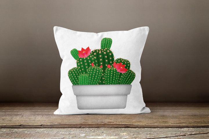 Cactus Pillow Cover|Cactus Throw Pillow|Decorative Lumbar Pillow Case|Bedding Home Decor|Housewarming Gift|Floral Succulent Cushion Cover