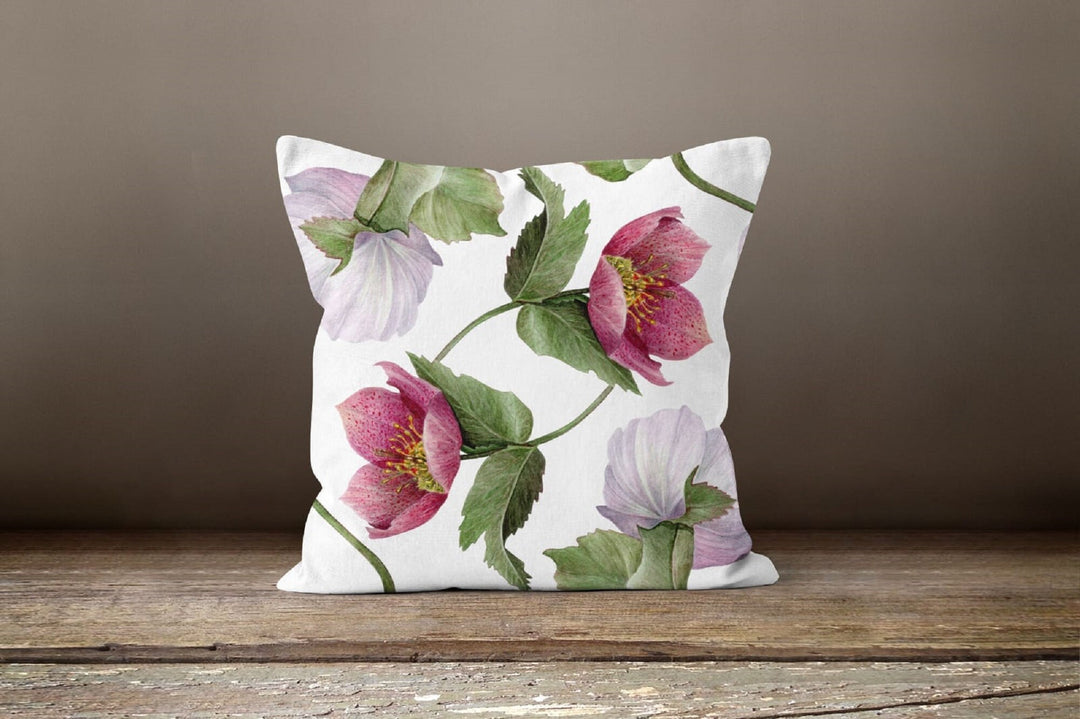 Pink Floral Pillow Cover|Decorative Cushion Case|Summer Throw Lumbar Case|Pink Flower Home Decor|Housewarming Cushion Cover|Porch Pillow Top