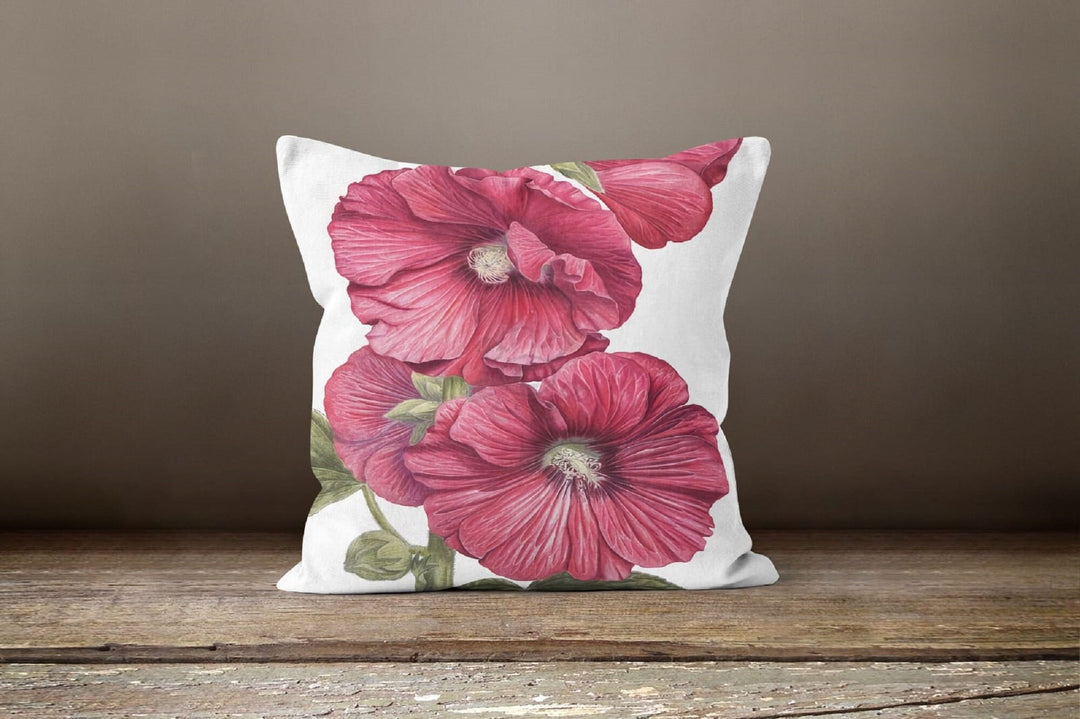 Pink Floral Pillow Cover|Decorative Cushion Case|Summer Throw Lumbar Case|Pink Flower Home Decor|Housewarming Cushion Cover|Porch Pillow Top