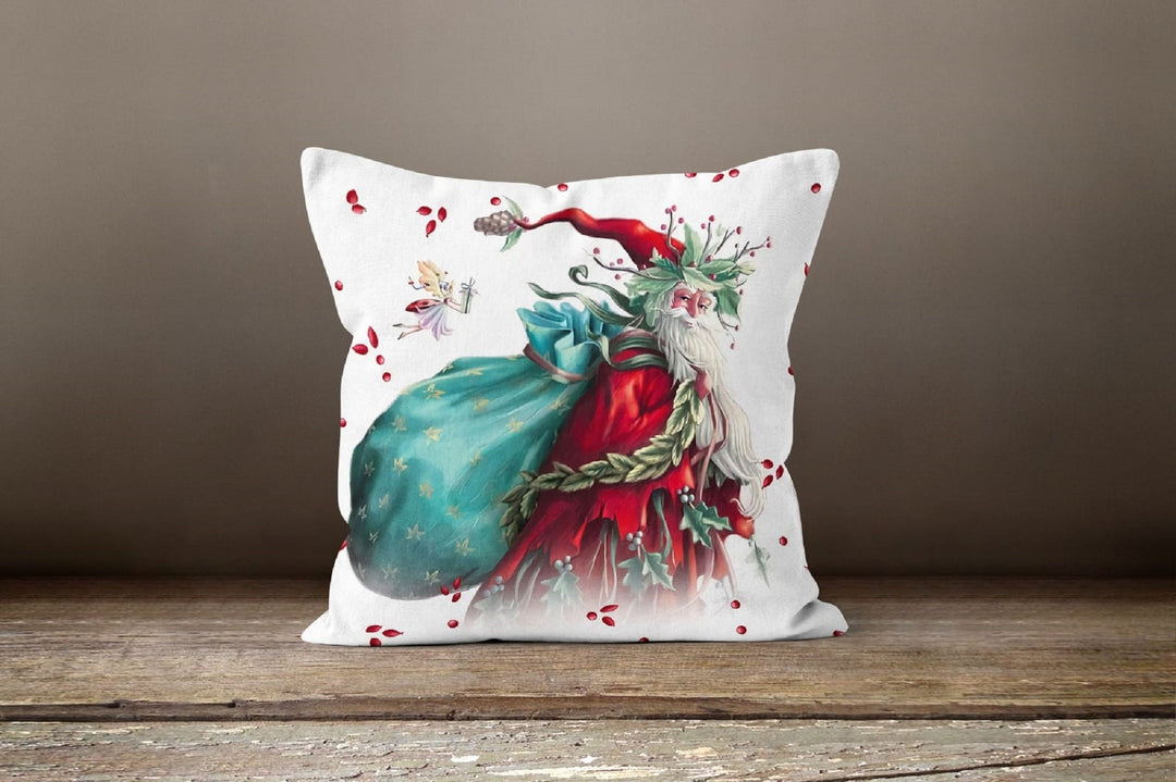 Christmas Pillow Cover|Father Xmas Decor|Winter Decorative Pillow Case|Xmas Throw Pillow|Xmas Gift Ideas|Outdoor Pillow|Xmas Bird Decor