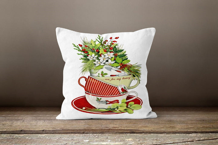 Christmas Pillow Cover|Christmas Cushion Case|Winter Decorative Pillow Case|Xmas Home Decor|Xmas Gift Ideas|Christmas Tree Holy Berry Decor