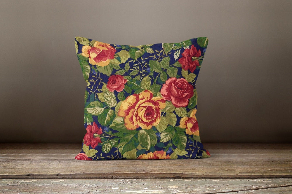 Floral Pillow Cover|Summer Cushion Case|Decorative Throw Pillow Case|Bedding Home Decor|Farmhouse Style Pillow Case|Red Pink Rose Home Decor