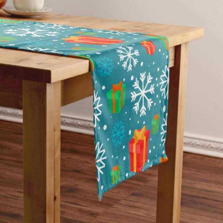 Christmas Table Runner|High Quality Xmas Table Runner|Red Blue Home Decor|Farmhouse Table Decor|Winter Decor|Christmas Runner Tablecloth