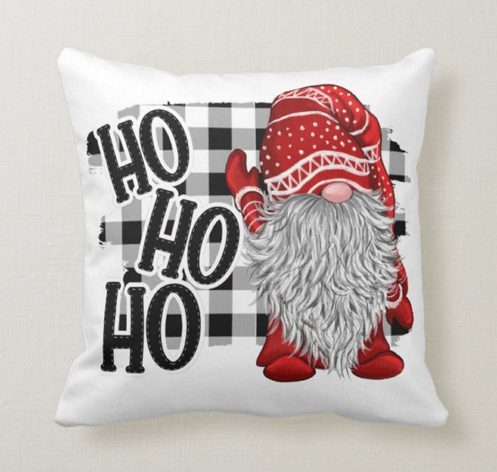 Christmas Pillow Covers|Dwarf Santa Claus Decor|Checkered Decorative Pillow Case|Xmas Throw Pillow|Gnome Pillow Case|Merry Christmas Decor