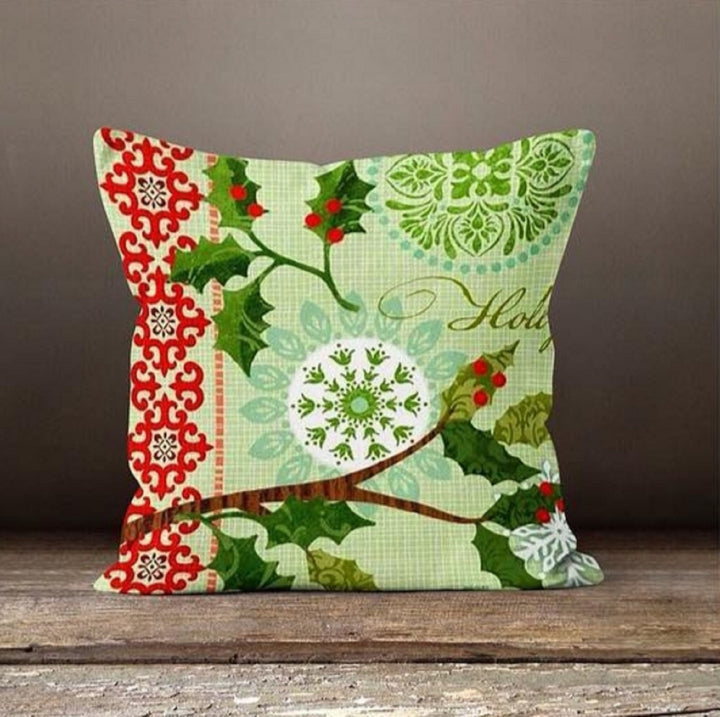 Christmas Pillow Cover|Christmas Flower Decor|Decorative Winter Pillow|Xmas Throw Pillow|Xmas Gift|Outdoor Pillow Cover|Xmas Poinsettia Case