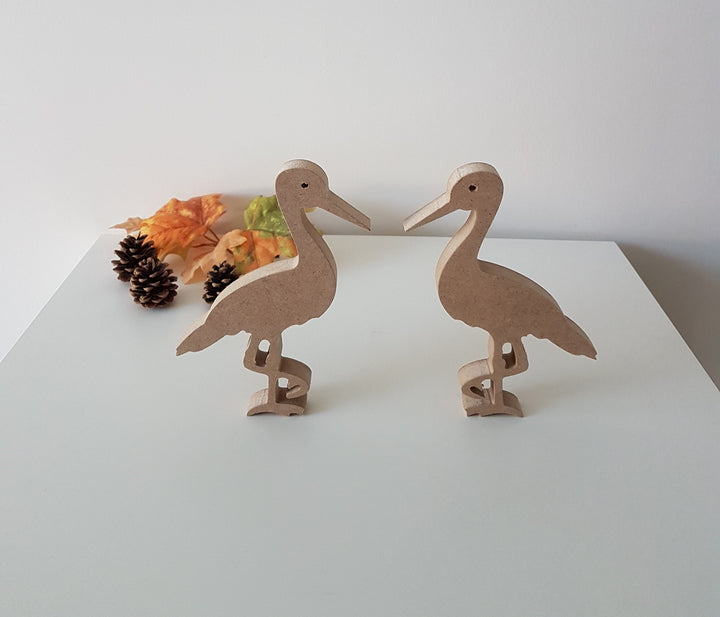 Set of 2 Unfinished Wooden Storks|Plain Wooden Toy|Ready to Paint, Decoupage|Custom Unfinished Wood DIY Supply|Wood Art|Housewarming Gift