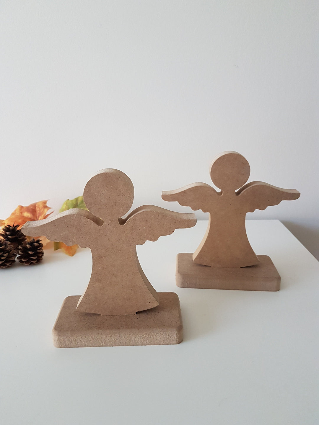 Set of 2 Unfinished Wooden Angel|Wooden Decor|Ready to Paint, Varnish, Decoupage|Custom Unfinished Wood DIY Supply Art|Housewarming Gift