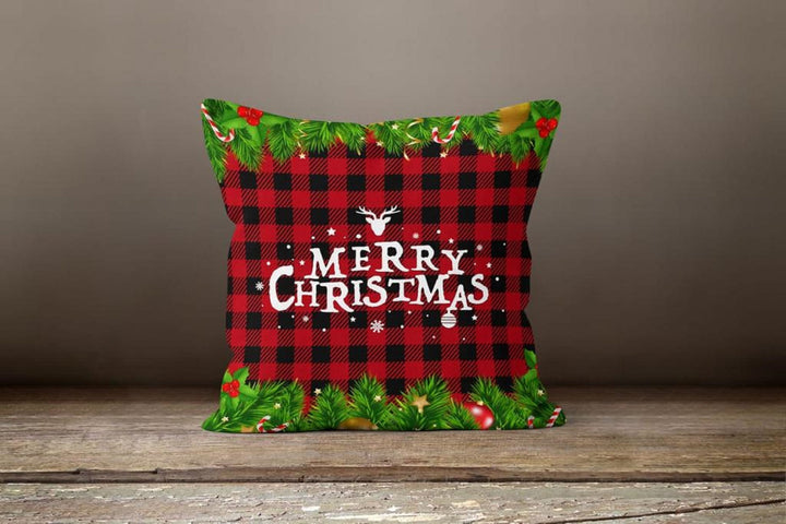 Christmas Pillow Top|Xmas Deer Home Decor|Winter Pillow Case|Xmas Gift Ideas|Xmas Joy Socks Pillow Cover|Buffalo plaid Merry Christmas Decor