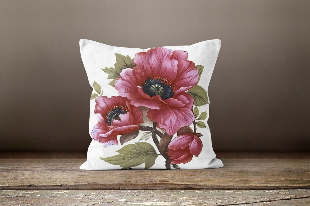 Pink Floral Pillow Cover|Decorative Cushion Case|Summer Throw Lumbar Case|Pink Flower Home Decor|Housewarming Cushion Cover|Porch Pillow Top