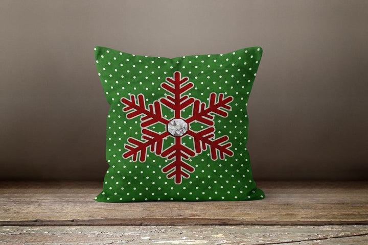 Christmas Pillow Cover|Xmas Cushion Case|Winter Decorative Pillow|Xmas Home Decor|Xmas Gift Ideas|Snowflake Throw Pillow|Poinsettia Pillow