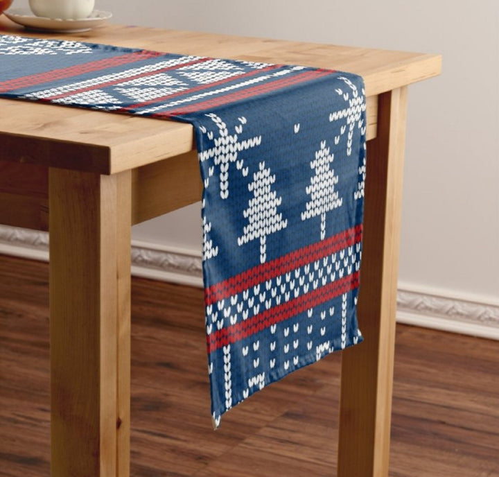 Christmas Table Runner|High Quality Xmas Table Runner|Red Blue Home Decor|Farmhouse Table Decor|Winter Decor|Christmas Runner Tablecloth