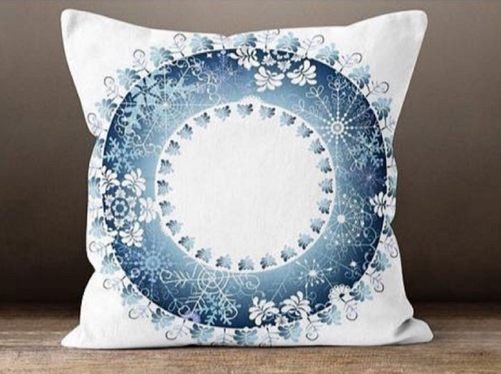 Christmas Pillow Covers|Blue Xmas Decor|Winter Pillow Case|Xmas Gift Ideas|Merry Xmas Decor|Housewarming Gift|Xmas Snowflake Throw Pillow