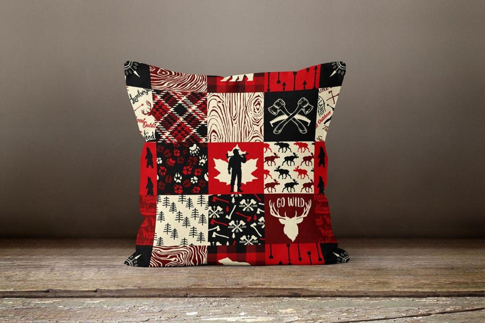 Christmas Pillow Covers|Xmas Plaid Decor|Winter Decorative Pillow Case|Xmas Patchwork Throw Pillow|Outdoor Pillow Cover|Snowman Pillow