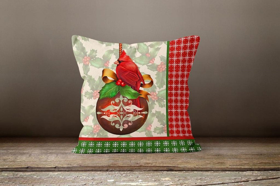 Christmas Pillow Covers|Christmas Green Decor|Decorative Winter Pillow|Xmas Throw Pillow|Xmas Gift|Outdoor Pillow Cover|Xmas Birds Case