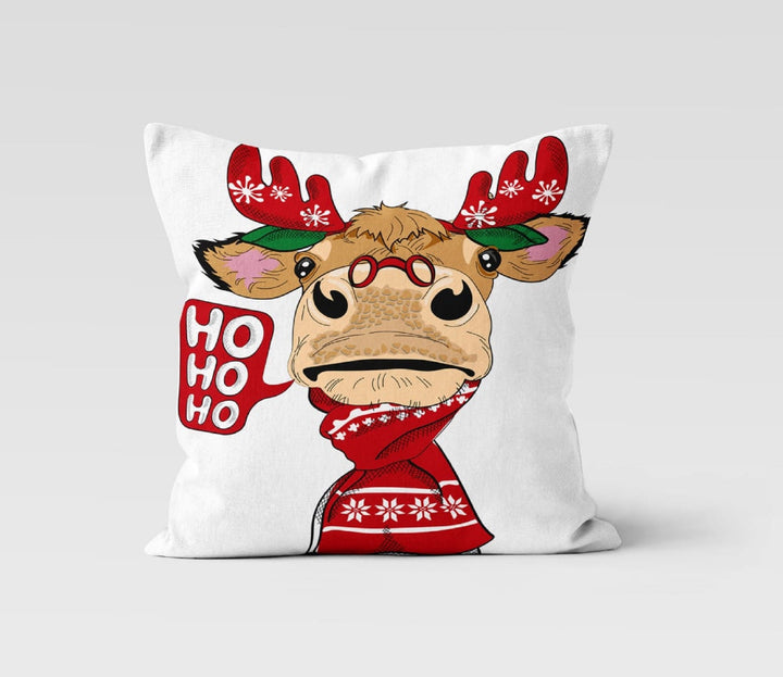 Christmas Pillow Covers|Santa Claus Decor|Ho Ho Ho Print Decorative Pillow Case|Cartoon Deer Xmas Throw Pillow|Xmas Gift Idea|Xmas Red Decor