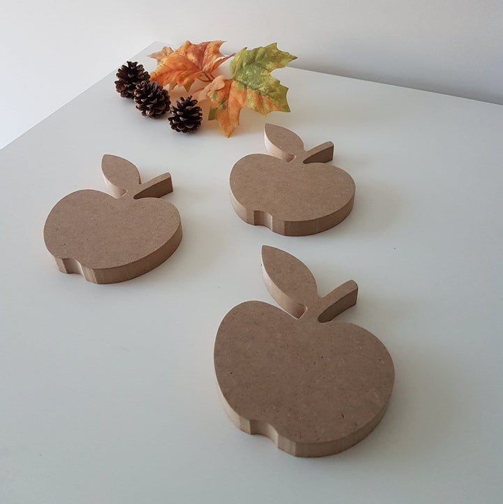 Set of 3 Unfinished Wooden Apple|Wooden Decor|Ready to Paint, Varnish, Decoupage|Custom Unfinished Wood DIY Supply|Housewarming Wooden Gift