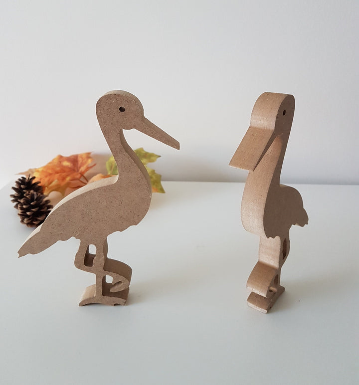 Set of 2 Unfinished Wooden Storks|Plain Wooden Toy|Ready to Paint, Decoupage|Custom Unfinished Wood DIY Supply|Wood Art|Housewarming Gift