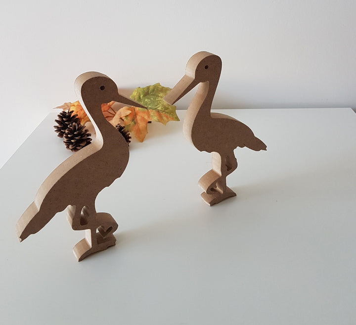 Set of 2 Unfinished Wooden Storks|Plain Wooden Toy|Ready to Paint, Decoupage|Custom Unfinished Wood DIY Supply|Wood Art|Housewarming Gift