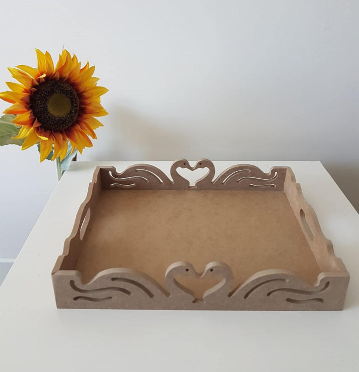 Unfinished Wooden Swan Shaped Tray|Wooden Decor|Ready to Paint, Varnish, Decoupage|Custom Unfinished Wood DIY Supply|Housewarming Gift Tray