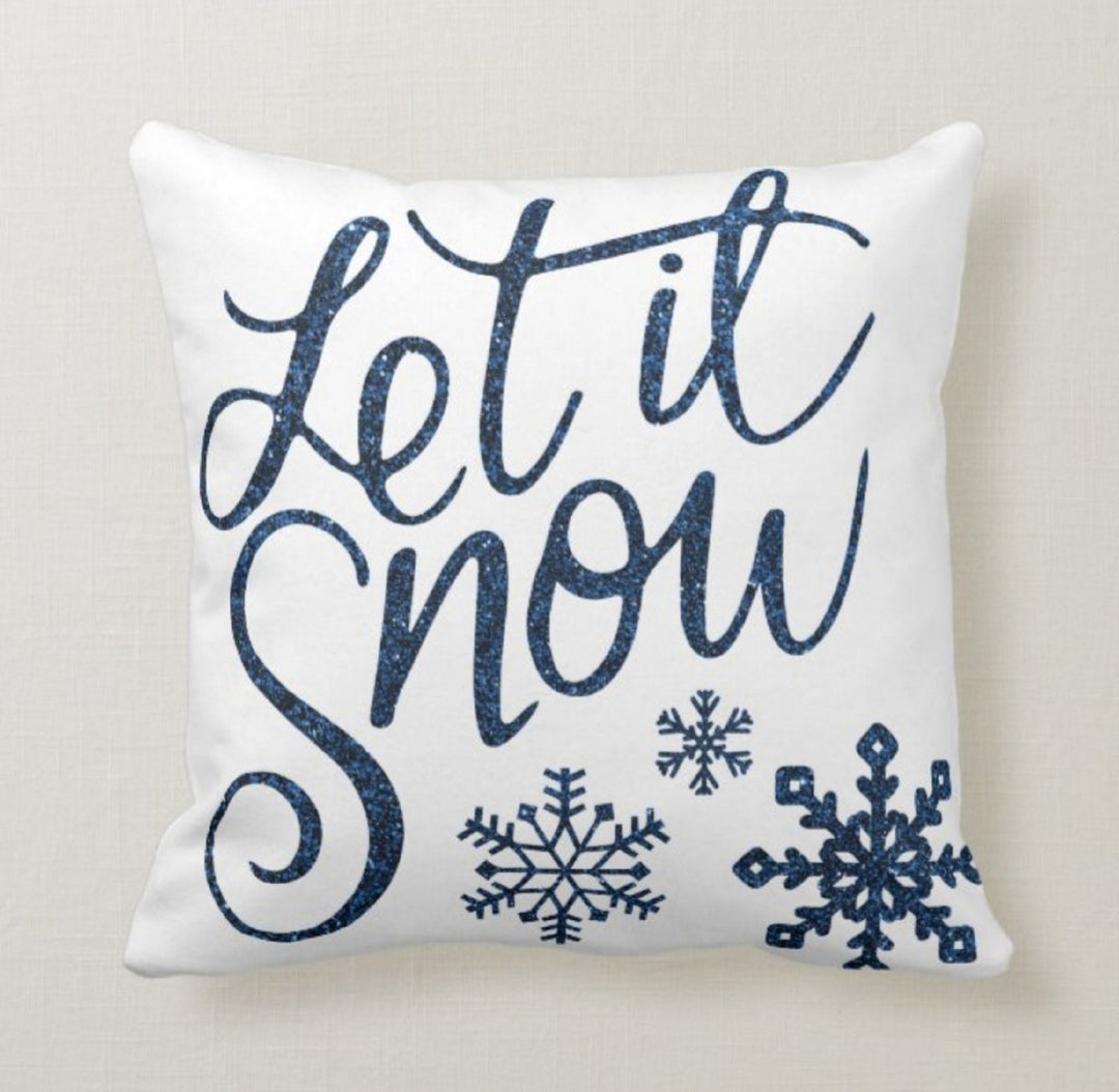 Christmas Pillow Covers|Xmas Tree Decor|Decorative Winter Pillow Case|Xmas Snowflake Throw Pillow|Let It Snow Pillow|Christmas Home Decor