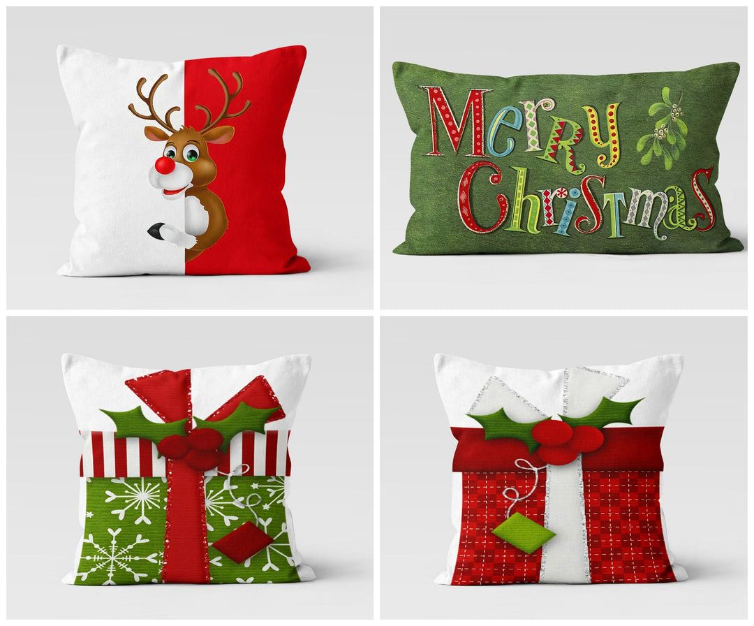 Christmas Pillow Covers|Xmas Cute Deer Decor|Winter Decorative Pillow Case|Xmas Throw Pillow|Xmas Gift Ideas|Xmas Gift Decor|Merry Christmas