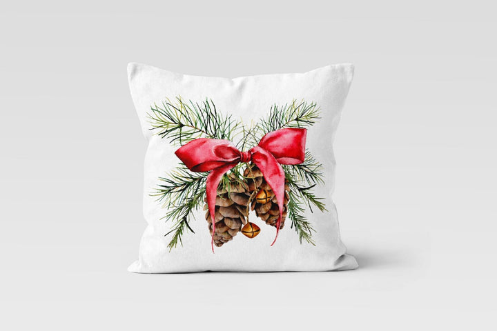 Christmas Pillow Cover|Christmas Bell Cushion Case|Winter Trend Pillow Case|Xmas Pinecone Home Decor|Xmas Gift Ideas|Christmas Gift Decor